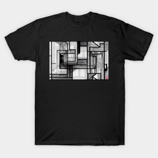 Architect Design Black and White Line Architectural Design T-Shirt